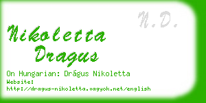 nikoletta dragus business card
